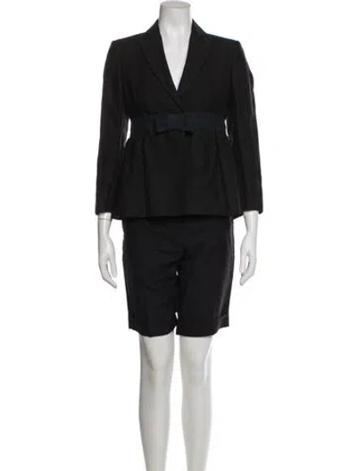 Pre-owned Stella Mccartney Linen Bow Accents Short Set In Black