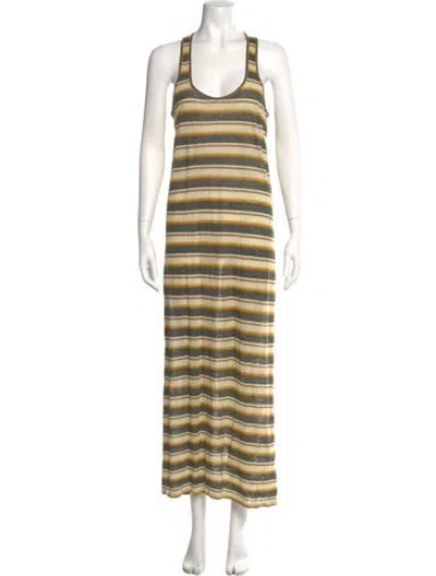 Pre-owned Stella Mccartney Linen Long Dress In Gray
