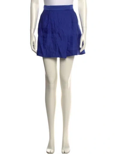 Pre-owned Stella Mccartney Linen Mini Shorts In Blue
