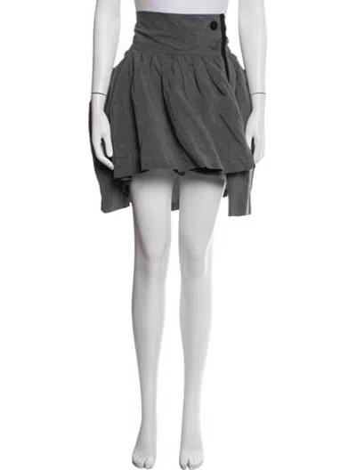 Pre-owned Stella Mccartney Linen Mini Skirt In Grey