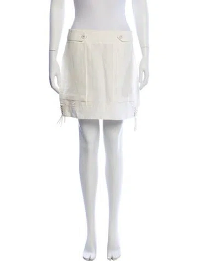 Pre-owned Stella Mccartney Linen Mini Skirt In Neutral