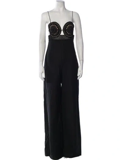 Pre-owned Stella Mccartney Linen Square Neckline Jumpsuit In Black