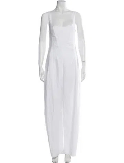 Pre-owned Stella Mccartney Linen Square Neckline Jumpsuit W/ Tags In White