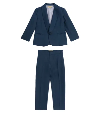 Stella Mccartney Kids' Linen Suit In Blue