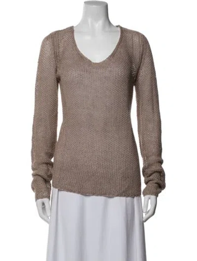 Pre-owned Stella Mccartney Linen V-neck Sweater In Multicolor