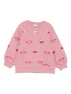 Stella Mccartney Lip-embellished Sweatshirt In Pink