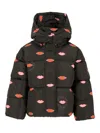 Stella Mccartney Lip-print Puffer Jacket In Black