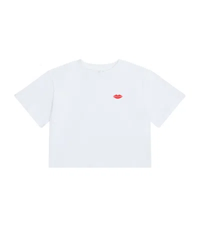 Stella Mccartney Kids' Lip-print T-shirt In White