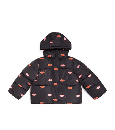 Stella Mccartney Kids' Lips Padded Jacket In Black