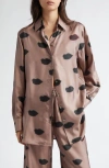 Stella Mccartney Oversized Lips Print Shirt In 2810 - Light Taupe