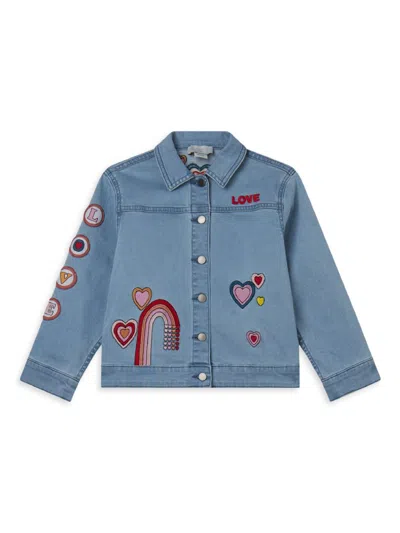 Stella Mccartney Kids' Little Girl's & Girl's 'i Love You' Denim Jacket In Blue
