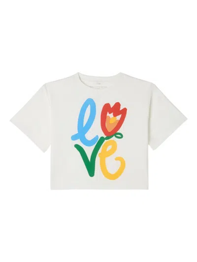 Stella Mccartney Kids' Little Girl's & Girl's Love-print Cotton Jersey T-shirt In White