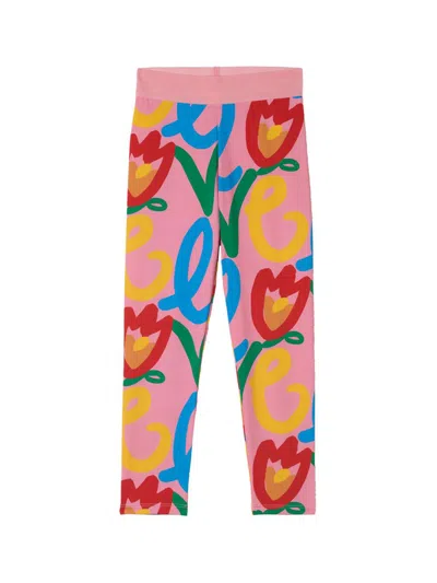 Stella Mccartney Little Girl's & Girl's Stretch-knit "love"-print Leggings In Pink