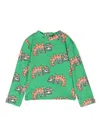 Stella Mccartney Lizard-print Crew-neck Sweatshirt In Green