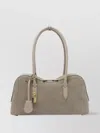 Stella Mccartney Lock Suede Shoulder Bag In Neutral