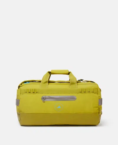 Stella Mccartney Logo 24/7 Gym Bag In Pulse Olive/signal Cyan/tech Earth