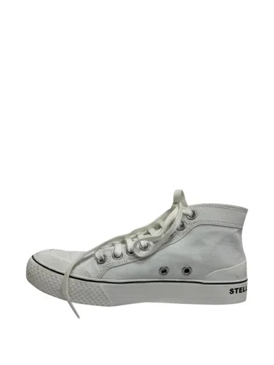 Pre-owned Stella Mccartney Logo Accent High-top Sneakers In White