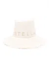 Stella Mccartney Stella Mc Cartney Logo Canvas Fedora Hat In Neutrals