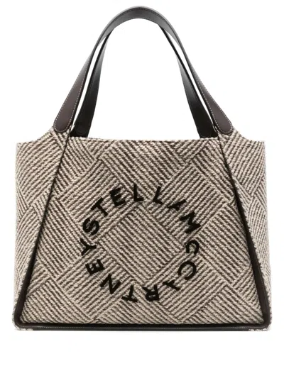Stella Mccartney Logo-appliqué Tote Bag In Brown