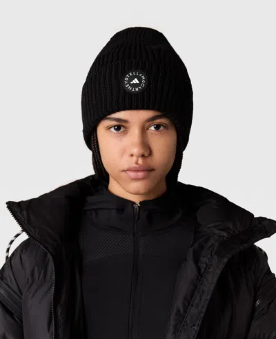 Stella Mccartney Logo Beanie In Black