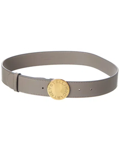 Stella Mccartney Logo Belt In Gray
