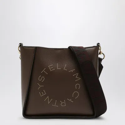Stella Mccartney Logo Brown Shoulder Bag In Black