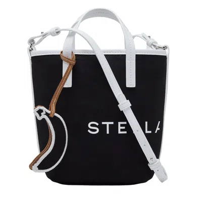 Stella Mccartney Logo Bucket Bag Eco Canvas In Animal Print