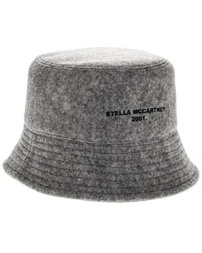 Stella Mccartney Logo Bucket Polyester Hat In Grey