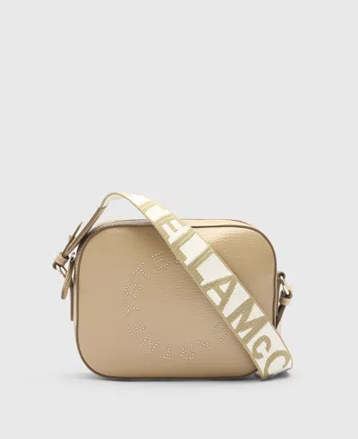 Stella Mccartney Logo Camera Crossbody Bag In Bamboo