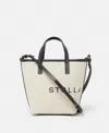 Stella Mccartney Logo Canvas Crossbody Tote Bag In Ecru Cream
