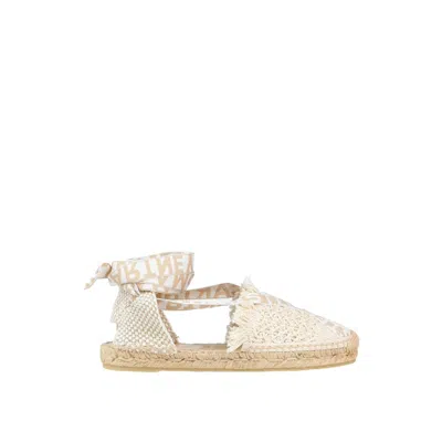 Stella Mccartney Logo Canvas Espadrilles In Neutral