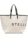 Stella Mccartney Stella Mc Cartney Logo Canvas Tote Bag In Beige