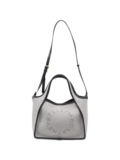 Pre-owned Stella Mccartney Logo Canvas Tote Bag In Gray