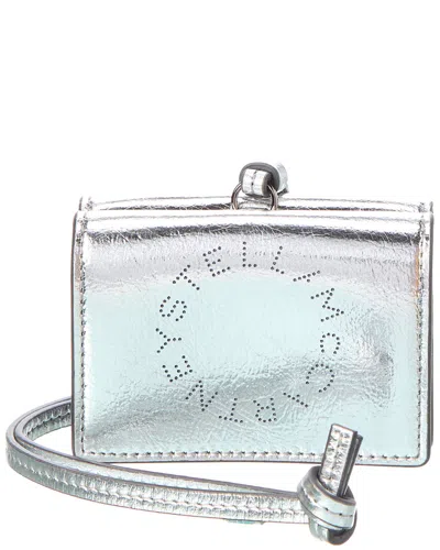 Stella Mccartney Logo Card Case In Silver