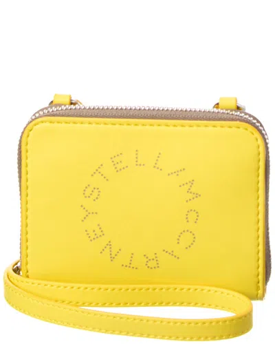Stella Mccartney Logo Card Case In Yellow