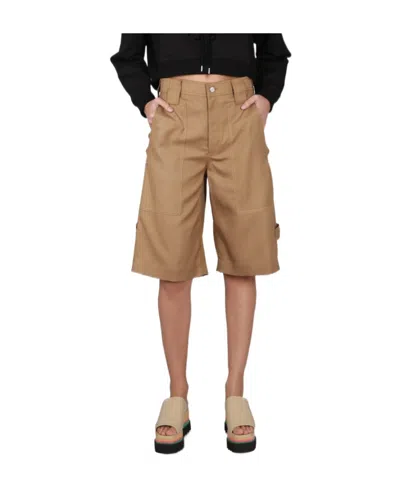 Stella Mccartney Logo Casual Shorts In Brown
