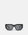 Stella Mccartney Logo Cat-eye Sunglasses In Glossy Black And Gold