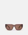 Stella Mccartney Logo Cat-eye Sunglasses In Glossy Dark Chocolate And Gold