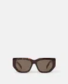 Stella Mccartney Logo Cat-eye Sunglasses In Glossy Havana And Gold