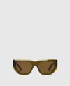 Stella Mccartney Logo Cat-eye Sunglasses In Olive Green