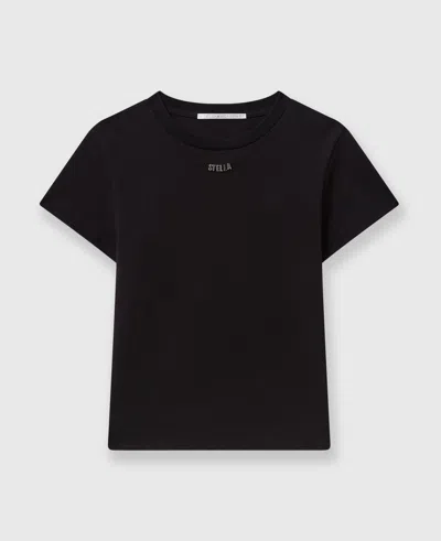 Stella Mccartney Logo Charm T-shirt In Black