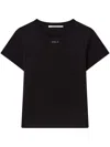 Stella Mccartney Black Organic Cotton T-shirt With Logo Charm In Schwarz