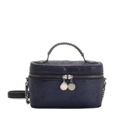 Stella Mccartney Logo Charm Zipped Tote Bag In Blue