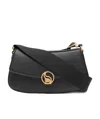 Stella Mccartney Logo Clasp Flap Shoulder Bag In Black