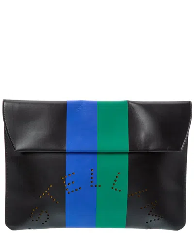 Stella Mccartney Logo Clutch In Black