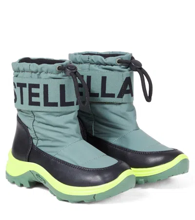 Stella Mccartney Kids' Logo Colorblocked Snow Boots In Multi