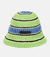 Stella Mccartney Colour-block Crochet Hat In Green