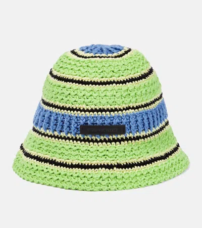 STELLA MCCARTNEY LOGO COTTON CROCHET BUCKET HAT