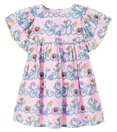 Stella Mccartney Kids' Logo Cotton Dress In Multi
