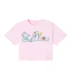 Stella Mccartney Logo Cotton Jersey T-shirt In Pink